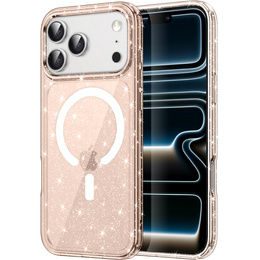 Θήκη για iPhone 17 Pro Max, για MagSafe, με λάμψη - ημιδιαφανές χρυσό