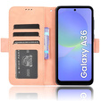 Θήκη με πτερύγιο για Samsung Galaxy A36, Card Slot, ροζ