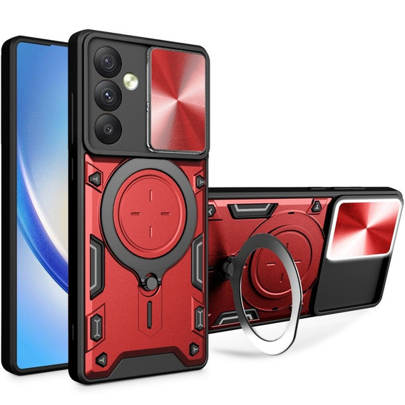Θωρακισμένη θήκη για Samsung Galaxy A54 5G, CamShield Slide, κόκκινη