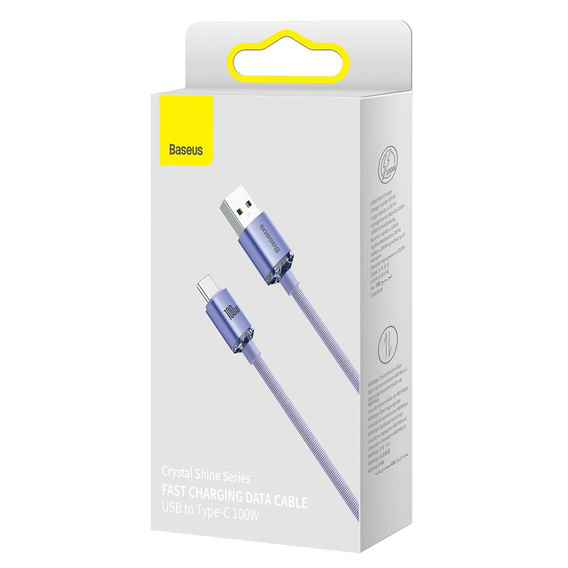 Καλώδιο USB-A – USB-C 2 m 100 W Baseus Crystal Shine