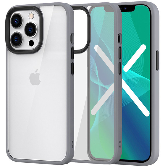 Θήκη για iPhone 13 Pro, ERBORD Hybrid Case, γκρι