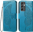 Θήκη με πτερύγιο για Samsung Galaxy M55 5G, Butterfly, μπλε