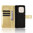 Θήκη με πτερύγιο για Motorola Edge 50 Ultra, Crazy Horse Wallet, χρυσή