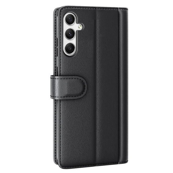 θήκη με πτερύγιο για Samsung Galaxy A35 5G, Split Leather, μαύρη