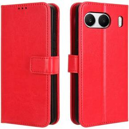 Θήκη με πτερύγιο για OnePlus Nord 4, Crazy Horse Wallet, κόκκινη