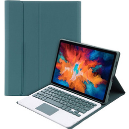 Θήκη + πληκτρολόγιο Lenovo Tab P11 J606F / Tab P11 5G, TouchPad Keyboard, σκούρα πράσινη