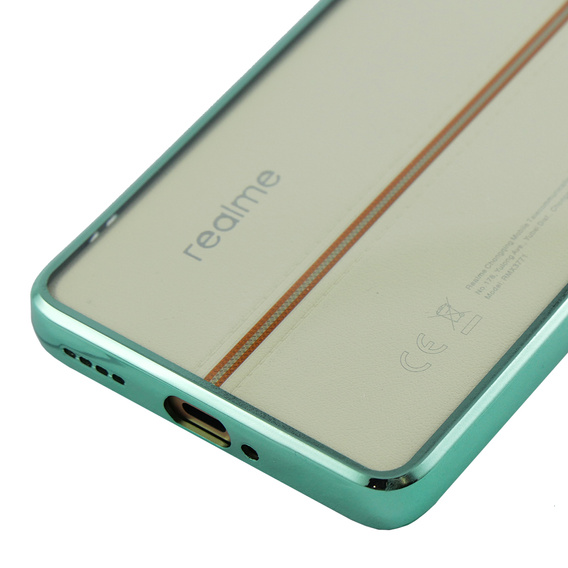 Η θήκη για το Realme 11 Pro 5G / Pro+ 5G, Electroplating Frame, διαφανής / πράσινη