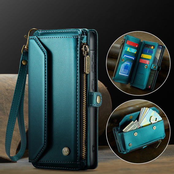 Θήκη πορτοφολιού με κλειδαριά και λουράκια για Samsung Galaxy A17 5G - πράσινο