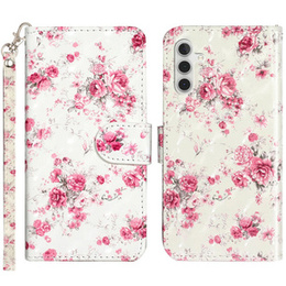 Θήκη με πτερύγιο για Samsung Galaxy A35 5G, Wallet, Roses λευκή