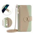 θήκη Wallet Zipper Pocket flip για το Motorola Edge 40 Neo 5G, Wallet Zipper Pocket, με καθρέφτη, πράσινη