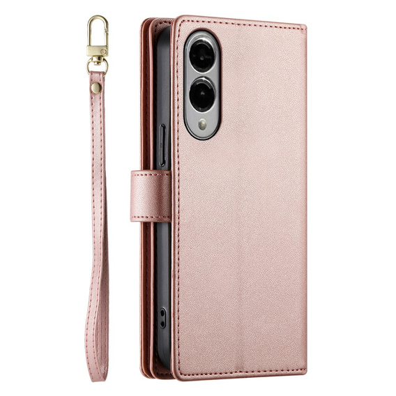 Θήκη με πτερύγιο για Samsung Galaxy S25 Edge, Wallet Zipper Pocket, ροζ