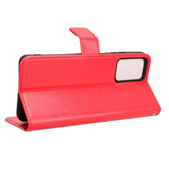 Θήκη με πτερύγιο για Motorola Moto E14, Crazy Horse Wallet, κόκκινη