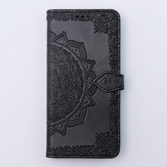 Θήκη με πτερύγιο για Motorola Moto G54 5G, Mandala, μαύρη