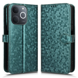 θήκη πτερύγιο για Realme Note 70T 4G, Wallet Rhombus, πράσινη