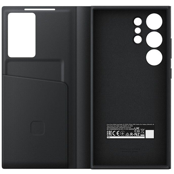 Γνήσια θήκη Samsung για Galaxy S24 Ultra, S View Wallet Cover, μαύρη