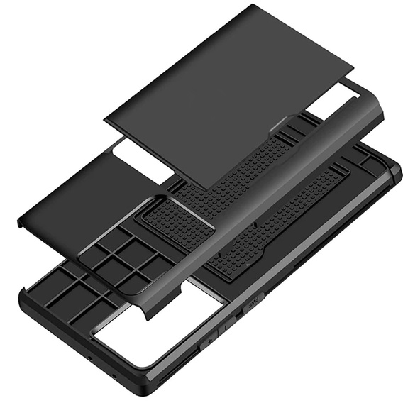 Θήκη για Samsung Galaxy S21 Ultra, Sliding Card Holder, μαύρη