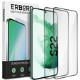 2x Μετριασμένο γυαλί για Samsung Galaxy S22, ERBORD 3D πλήρης οθόνη