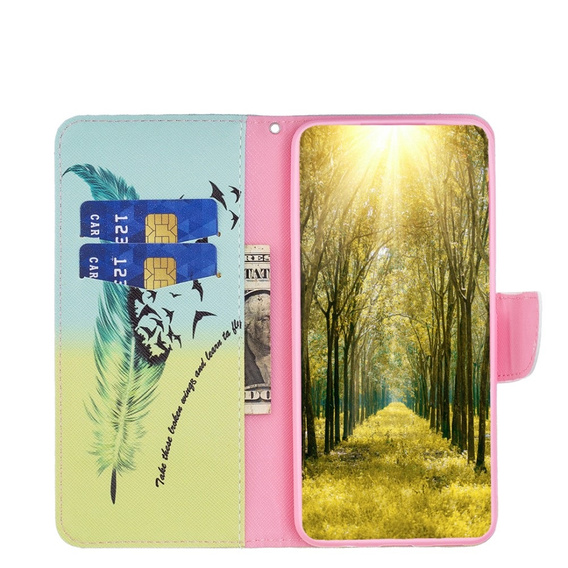 Θήκη με πτερύγιο για Oppo A79 5G, Wallet, feather, μπλε