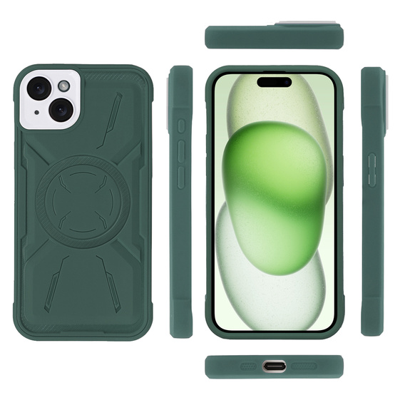 Θήκη για iPhone 15, ERBORD Armor Mag, πράσινη