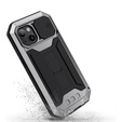 Θήκη για iPhone 13 Mini, R-JUST CamShield Slide, θωρακισμένη, ασημένια / μαύρη