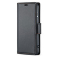 Θήκη για Samsung Galaxy S25 Ultra, ERBORD Glossy Litchi, πορτοφόλι με πτερύγιο, μαύρη
