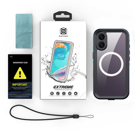 Θήκη για iPhone 17, αδιάβροχη IP68, SHELLBOX MagSafe, μπλε