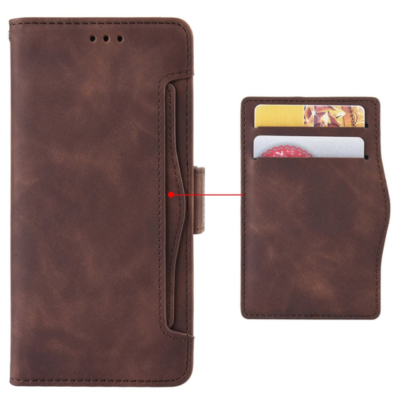 Θήκη με πτερύγιο για Google Pixel 8A, Card Slot, καφέ
