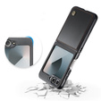 Θήκη για Samsung Galaxy Z Flip7 FE / Z Flip6, CASEME Litchi Leather, μαύρη