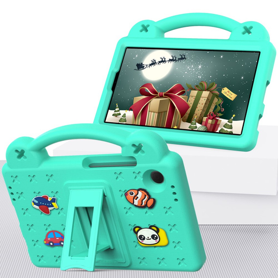 Παιδική θήκη για Samsung Galaxy Tab A9, Cute Patterns, με βάση, πράσινη