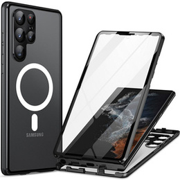 Μαγνητική θήκη MagSafe Dual Glass για Samsung Galaxy S24 Ultra, μαύρη