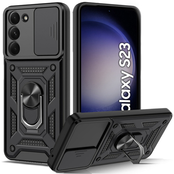 Θήκη για Samsung Galaxy S23, CamShield Slide, μαύρο