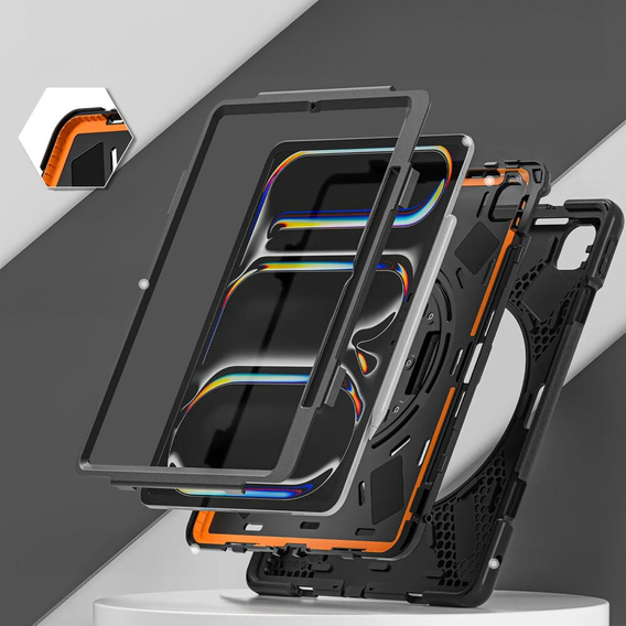 Θωρακισμένη θήκη για Apple iPad Pro 13" 7 gen. 2024 (A2925, προστατευτική 360 με χώρο για γραφίδα, μαύρη