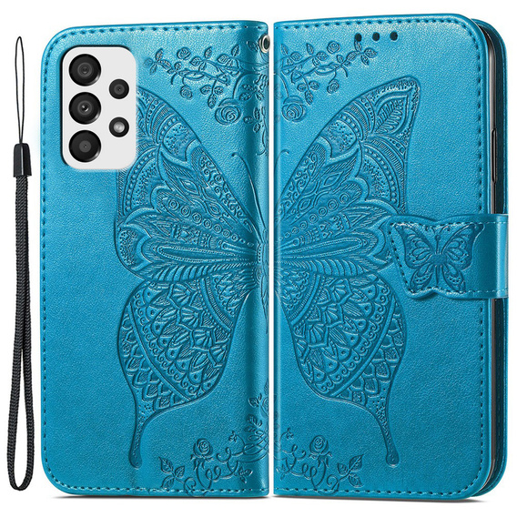 Θήκη με πτερύγιο για Samsung Galaxy A33 5G, Butterfly, μπλε