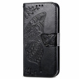 Θήκη με πτερύγιο για Samsung Galaxy M15 5G, Butterfly, μαύρη