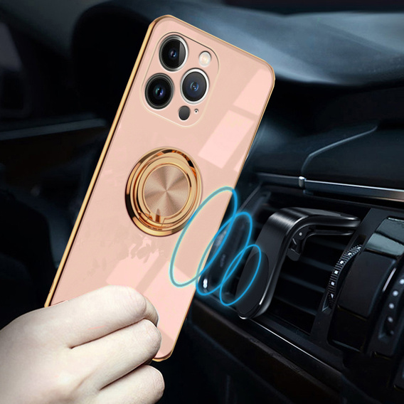 Θήκη για iPhone 14 Pro, Electro Ring, ανοιχτή ροζ