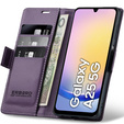 Θήκη για Samsung Galaxy A25 5G, ERBORD Glossy Litchi, πορτοφόλι με πτερύγιο, μωβ
