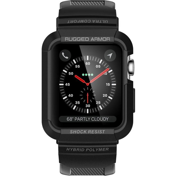 Etui z Paskiem SPIGEN do Apple Watch 4/5/6/7/8SE 44/45mm, Rugged Armor Pro, Black