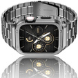 Ατσάλινο βραχιόλι με θήκη για Apple Watch 7/8/9 45MM, Γκρι