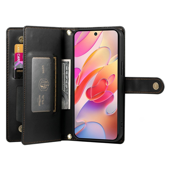 Θήκη με πτερύγιο για Samsung Galaxy A56 5G, Wallet Zipper Pocket, μαύρη