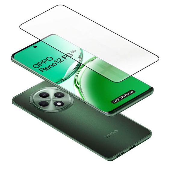 Μετριασμένο γυαλί 3D για Oppo Reno 12FS / 12F, μαύρο πλαίσιο
