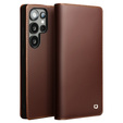 θήκη flip για Samsung Galaxy S25 Ultra, QIALINO Leather Wallet, μαύρη