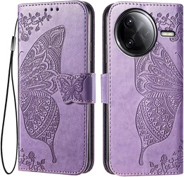 Θήκη με πτερύγιο για Xiaomi Poco F7 Ultra, Butterfly, μωβ