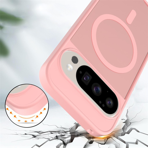 Θήκη Matt για Google Pixel 10 / 10 Pro, για MagSafe, ημιδιαφανές ροζ