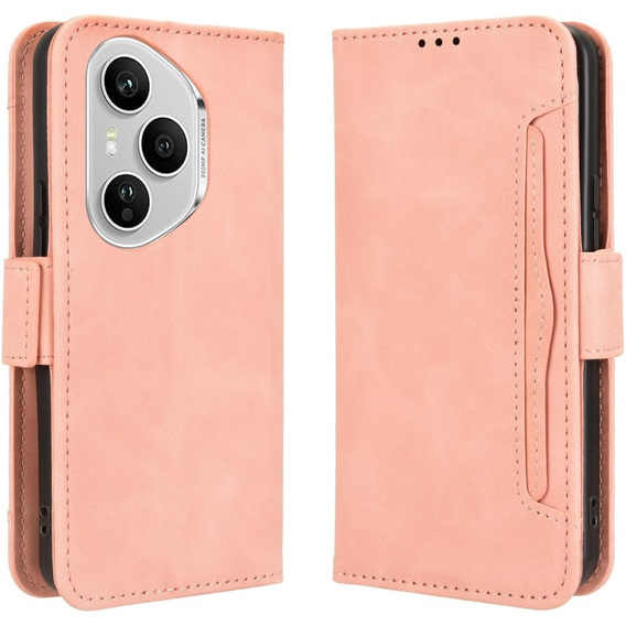Θήκη με πτερύγιο για Honor 400 Pro 5G, Card Slot, ροζ