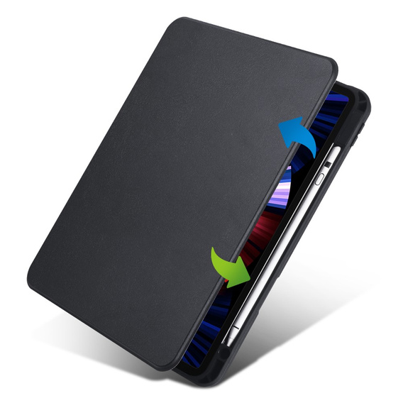 Θήκη για iPad Pro 11" 2022/2021/2020 (4/3/2 gen.), με υποδοχή γραφίδας, περιστρεφόμενη κατά 360°, μαύρη