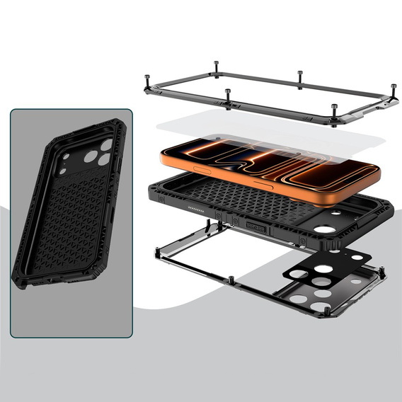 Αδιάβροχη θήκη IP68 για iPhone 17 Pro, μαύρη