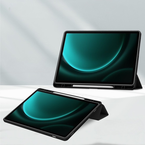 Θήκη για Samsung Galaxy Tab S9 FE+ Plus, Smartcase Hybrid, με χώρο για γραφίδα, μαύρη