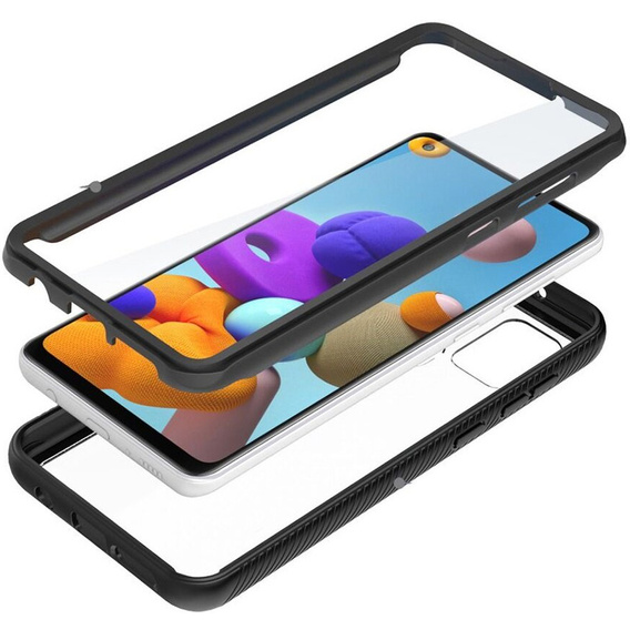 Θήκη για Samsung Galaxy A21S, Shockproof, με μεμβράνη, μπλε