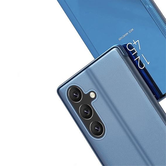 Θήκη για Samsung Galaxy A15, Clear View, μαύρη + γυαλί 9H