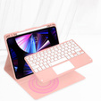 Θήκη + πληκτρολόγιο iPad Air 10.9 4 2020 / 5 2022, Touchpad, ροζ rose gold